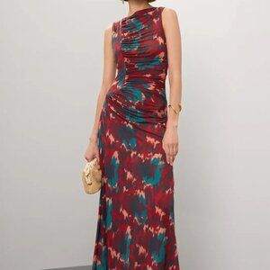 Ulla Johnson Red and Teal Maxi Dress